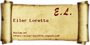 Eiler Loretta névjegykártya